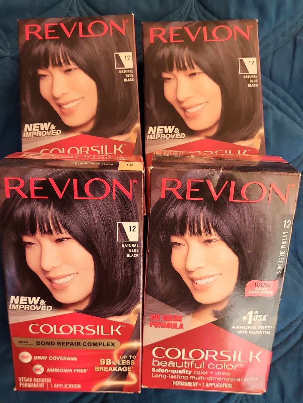 Revlon Colorsilk Permanent Hair Color - Dark Brown/Black Shade (4 Boxes)